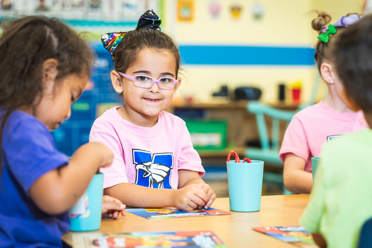 Preschool girl smiling