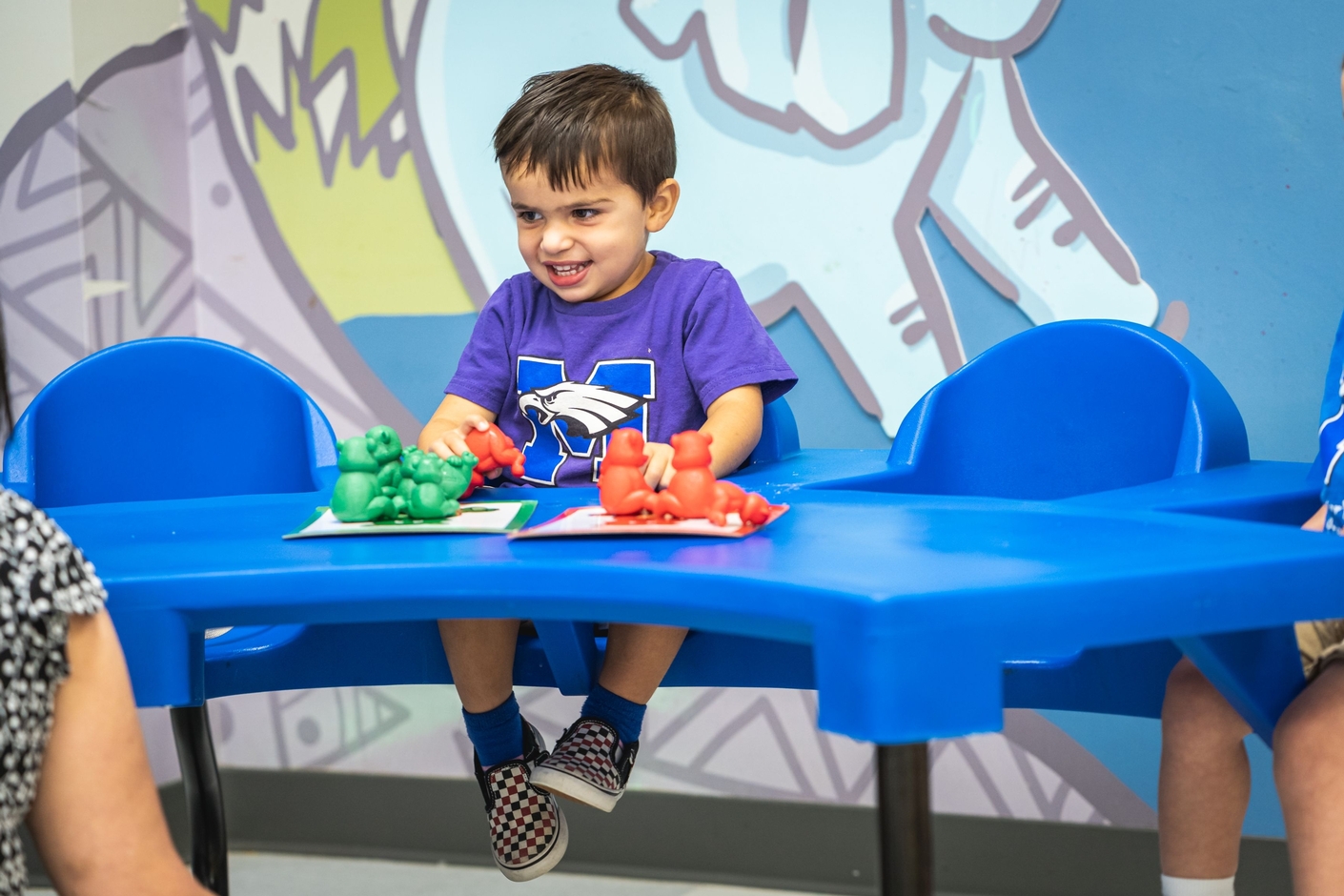 Preschool boy laughing